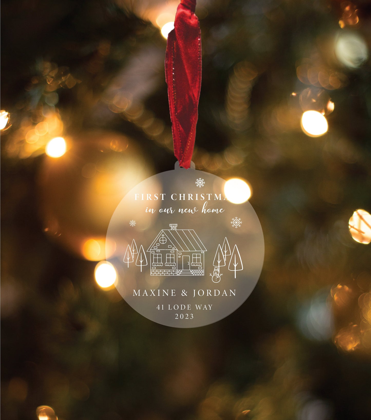 Christmas in New Home Decoration, Personalised Xmas Bauble Gift, Hanging Tree Ornament for Family Christmas in New House 2023, Couple Gifts