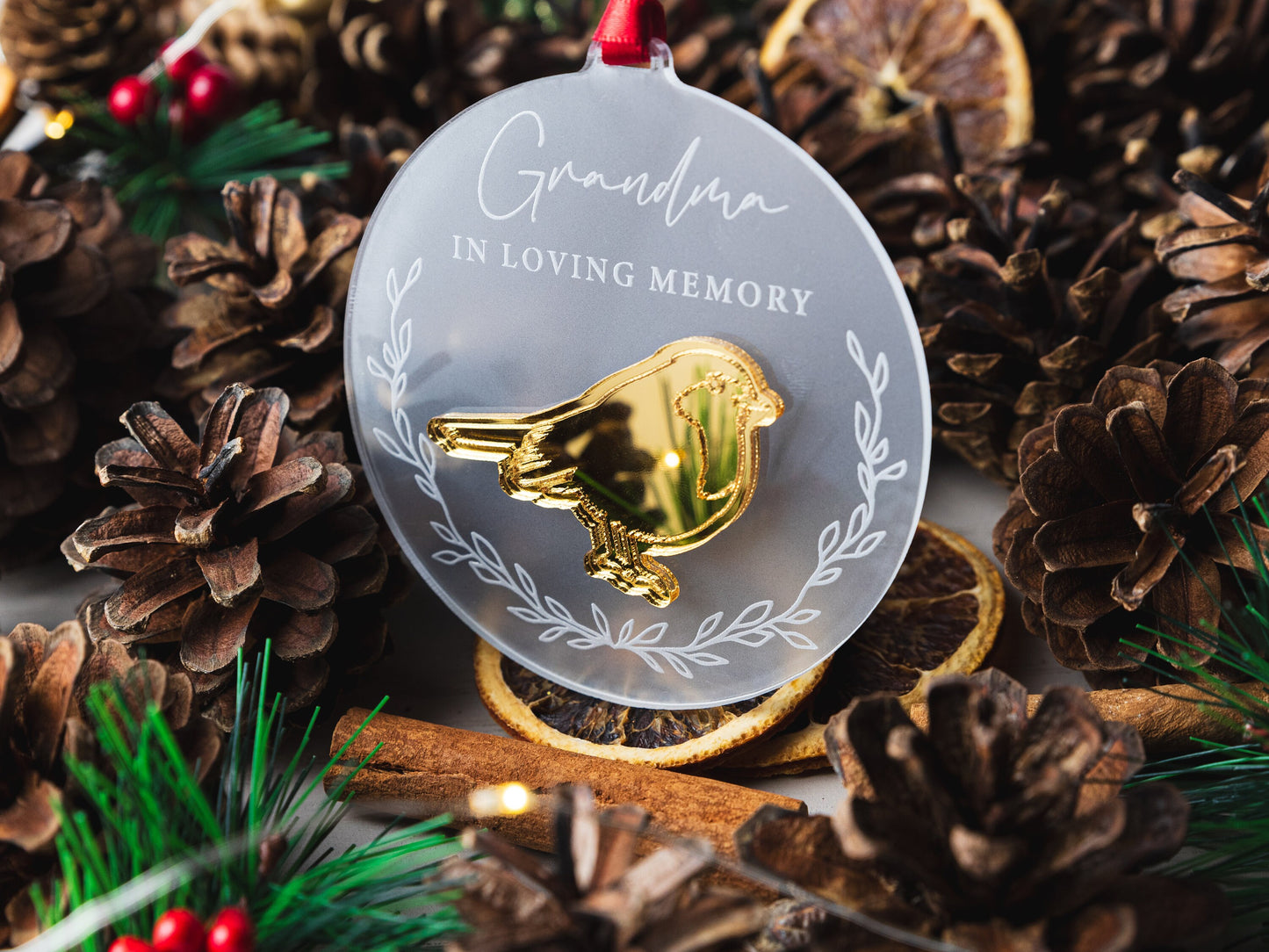 Remembrance Gift, Personalised Memorial, Memorial Ornament, Remembrance Robin , Christmas Bauble, Remembrance Decoration, In Loving Memory