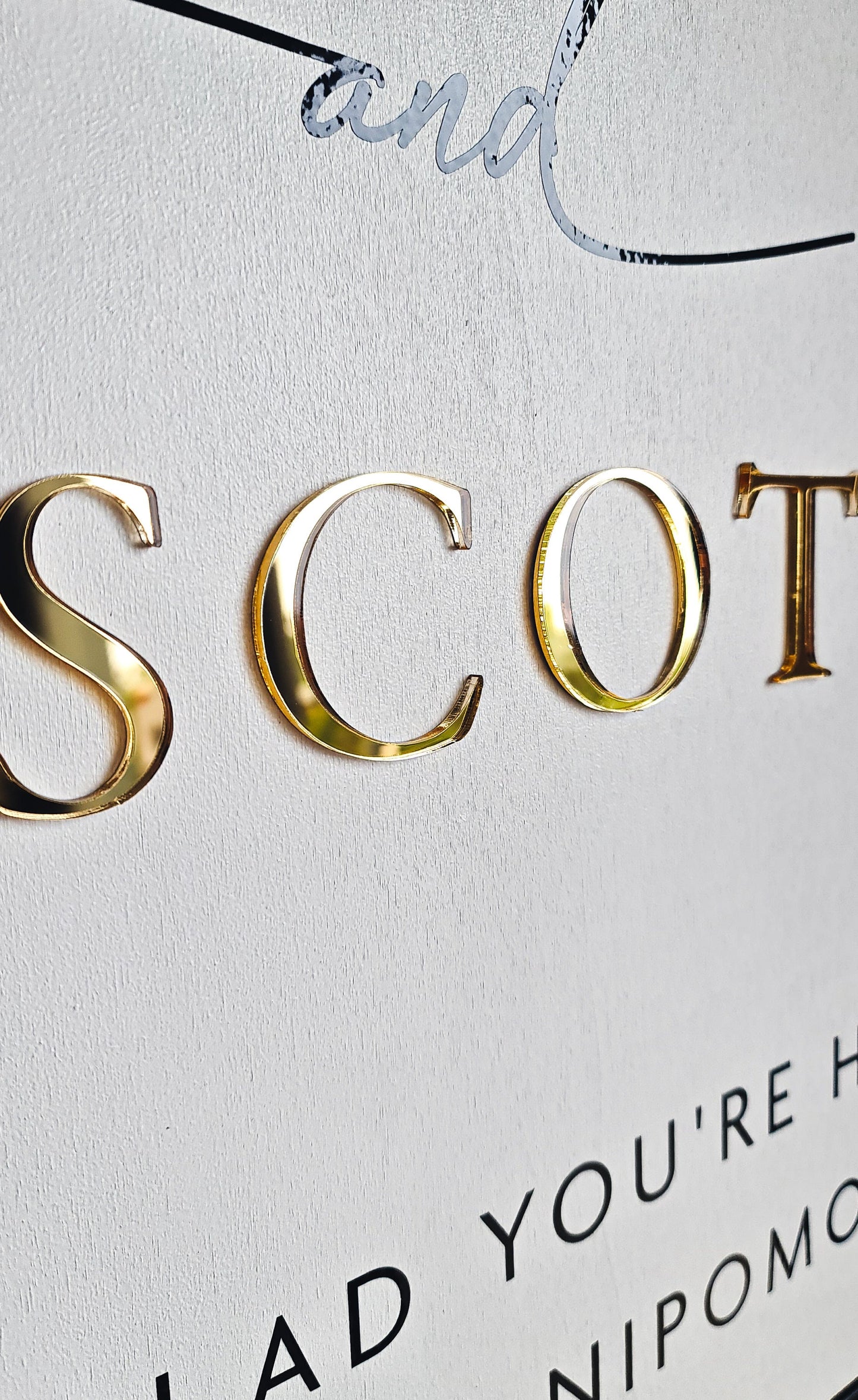 Wedding Welcome Sign Acrylic, Welcome To Our Wedding Sign, Modern Gold Acrylic, Personalised Wedding Decoration, Entrance Sign, A1 A2 XL