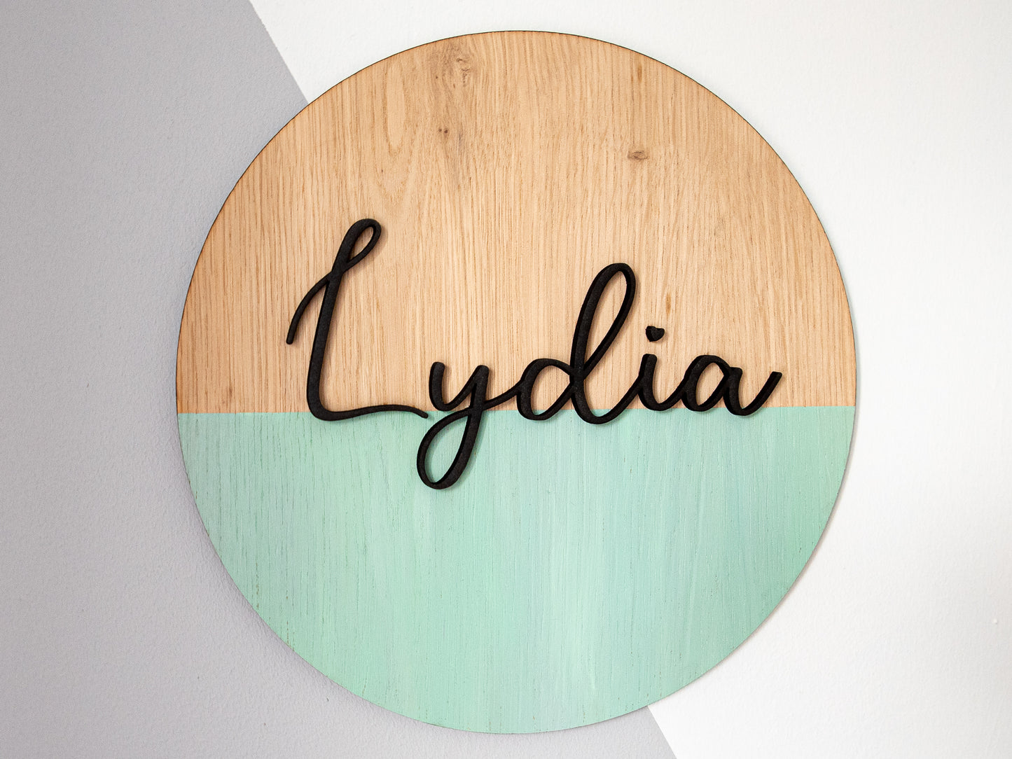 Personalised Two Tone Wall Name Sign