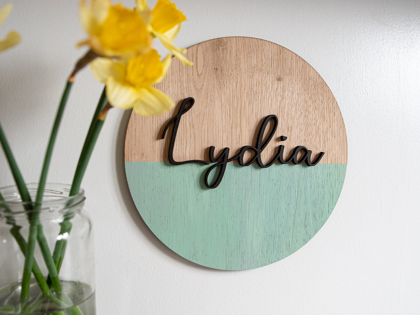 Personalised Two Tone Wall Name Sign