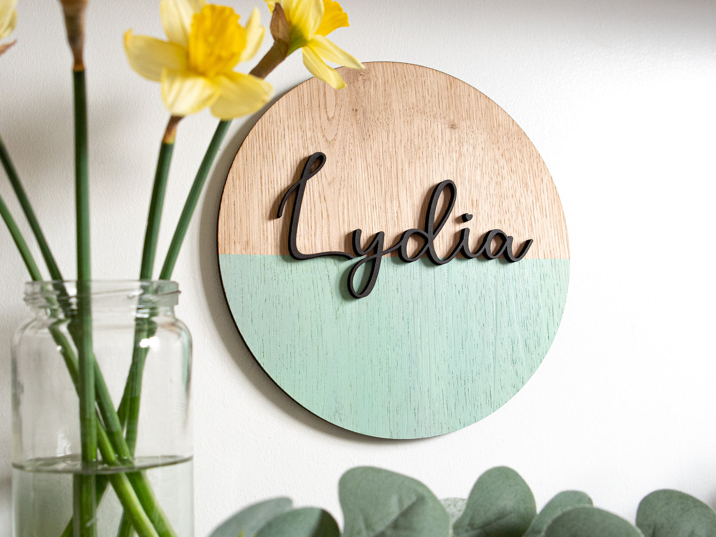 Personalised Two Tone Wall Name Sign