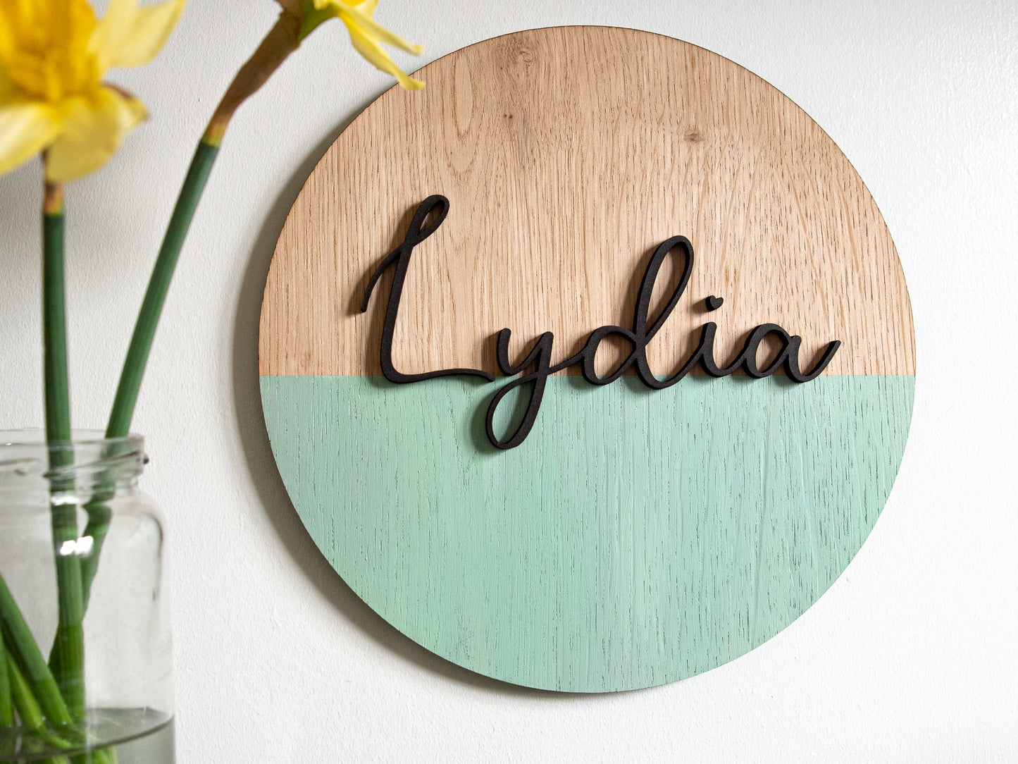 Personalised Two Tone Wall Name Sign