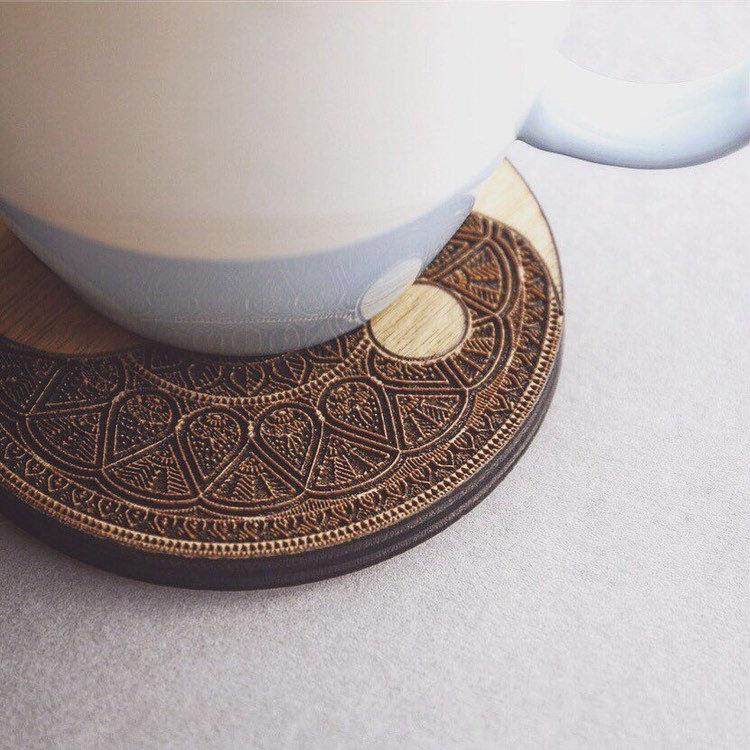 Yin Yang Wooden Coasters Set of 6 - HomeCreationss
