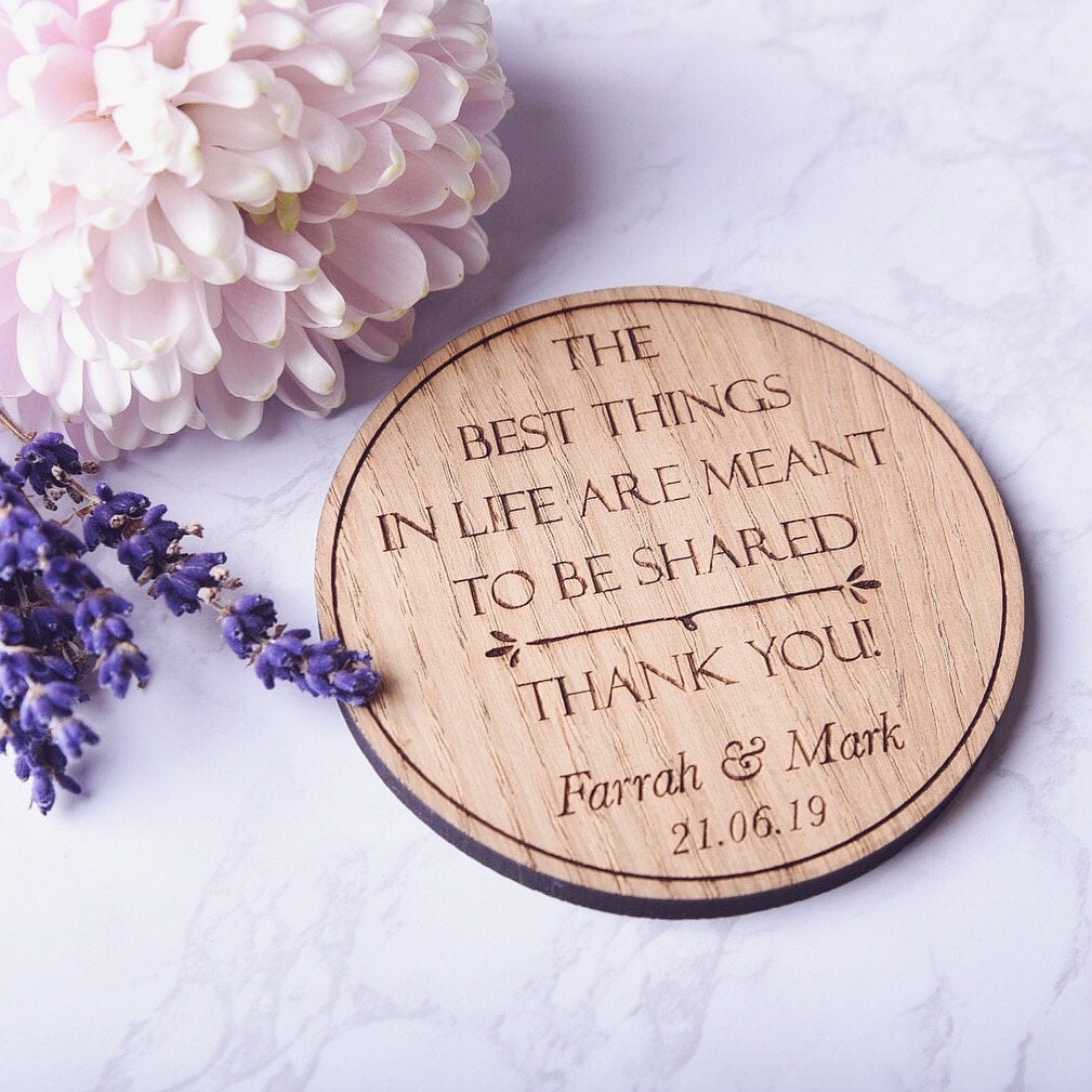 Personalised Wedding Coaster | Unique Wedding Favour | Thoughtful Wedding Favour | Wedding Keepsake For Guests | Personalised Wedding Favour