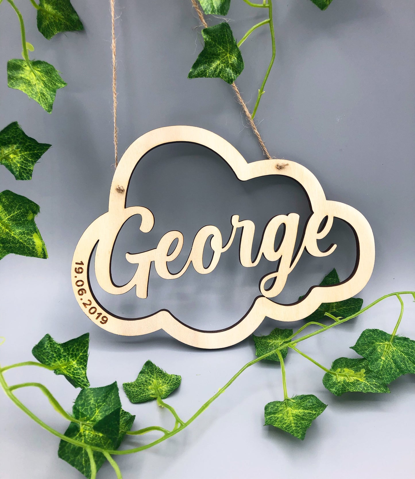 Personalised Hanging Name Sign | Nursery Gift | Nursery Decor | Newborn Baby Gift | Babies 1st Birthday | Baby Boy Gift | Baby Girl Gift |