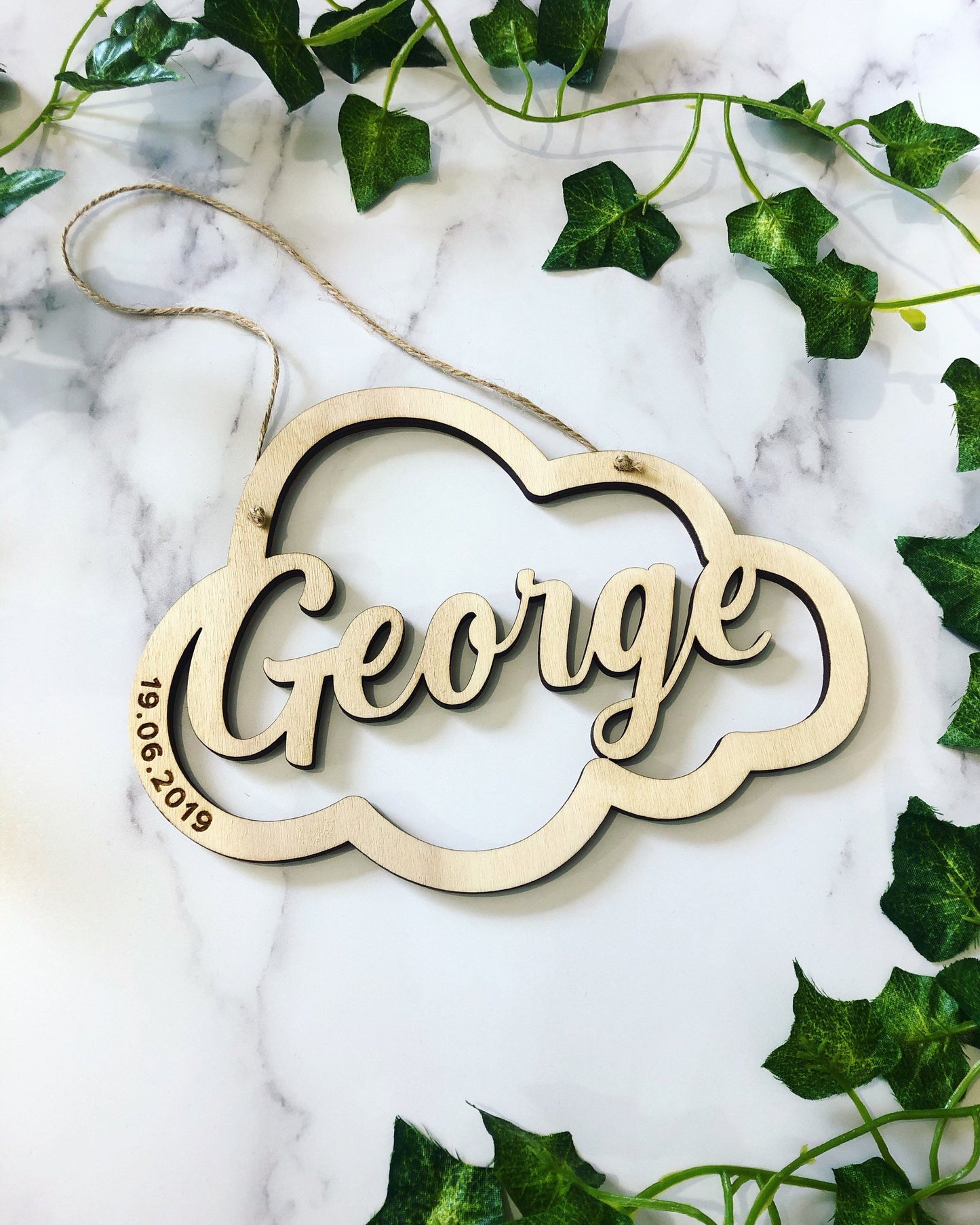 Personalised Hanging Name Sign | Nursery Gift | Nursery Decor | Newborn Baby Gift | Babies 1st Birthday | Baby Boy Gift | Baby Girl Gift |