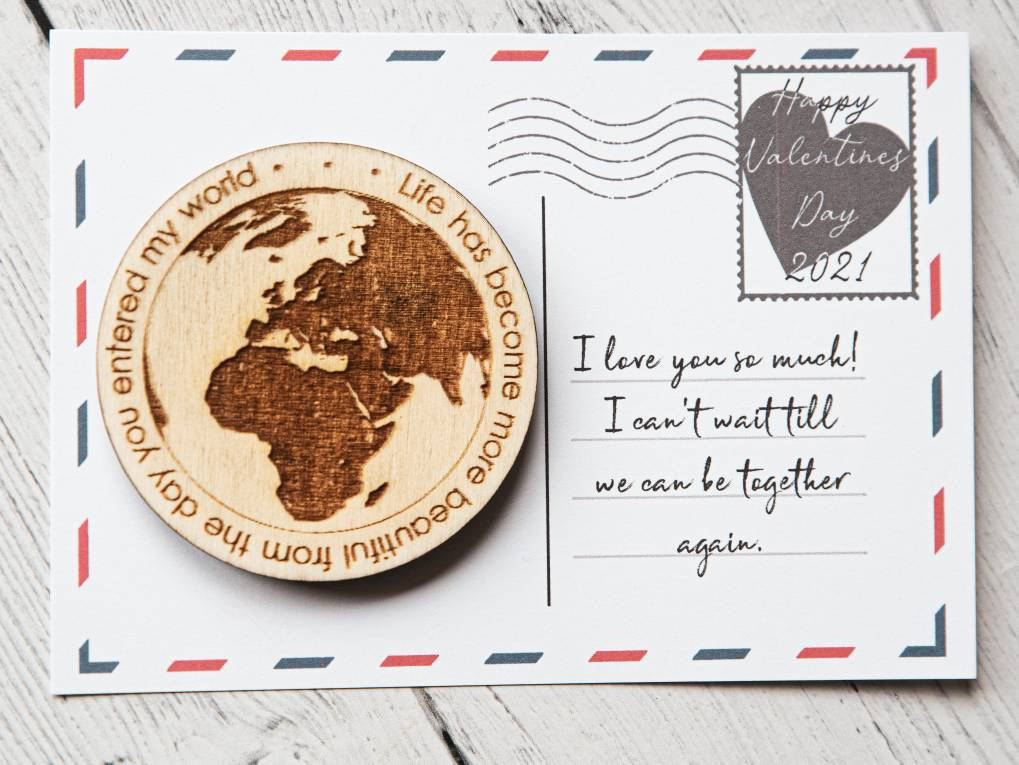 Valentines Lockdown Gift 2021 | Valentines Postcard Gift | Personalised | Fridge Magnet | Thoughtful Keepsake-Maison Creations