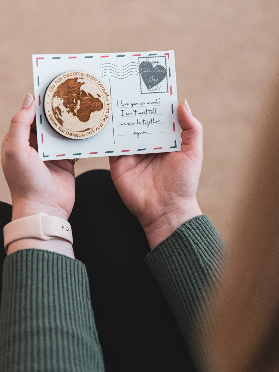 Valentines Lockdown Gift 2021 | Valentines Postcard Gift | Personalised | Fridge Magnet | Thoughtful Keepsake-Maison Creations