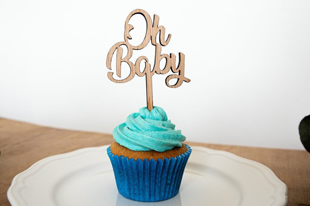 Oh Baby Cupcake Topper | Mini Cake Topper | Gender Reveal idea | Party Decorations | Baby Shower Cupcake Topper | Baby Shower Accessories