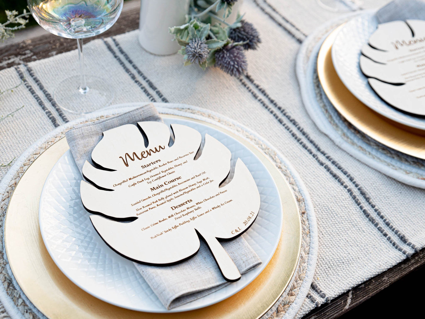 Personalised Monstera Leaf Menu | Boho | Botanical | Leaf Menu Card | Wedding Menu| Personalised Dining | Neutral | Wedding Breakfast