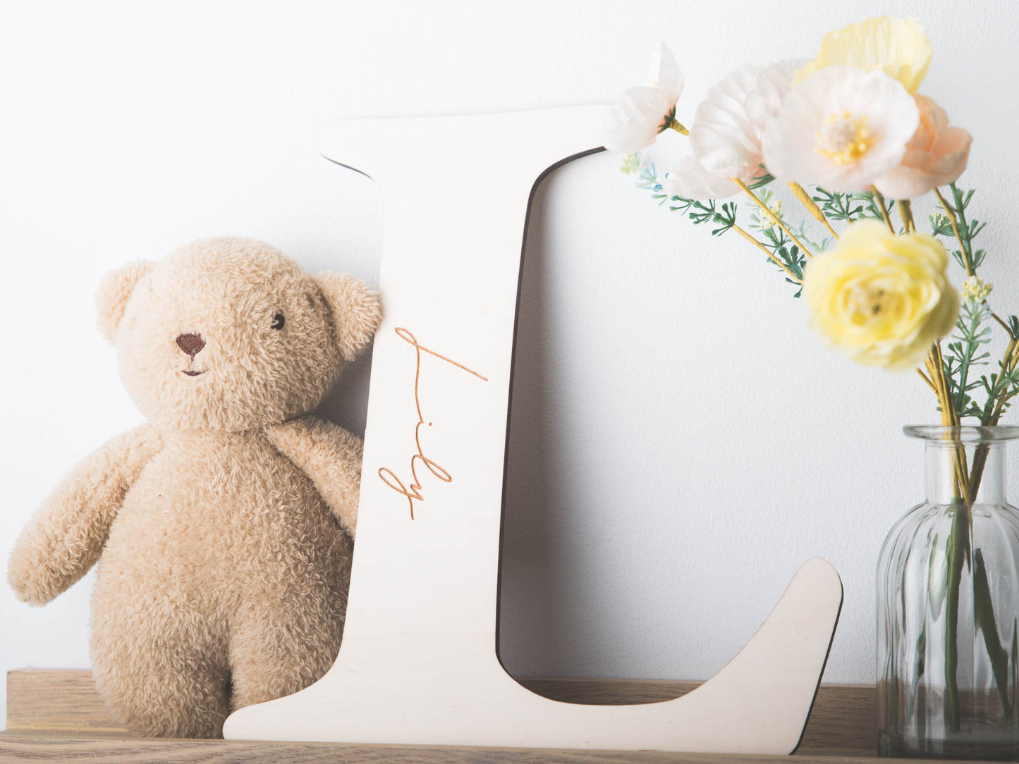 Personalised Initial Name Sign | Engraved Letter | Alphabet | Playroom | Shelf Decor | Wall Decoration | Newborn Baby Gift | Educational