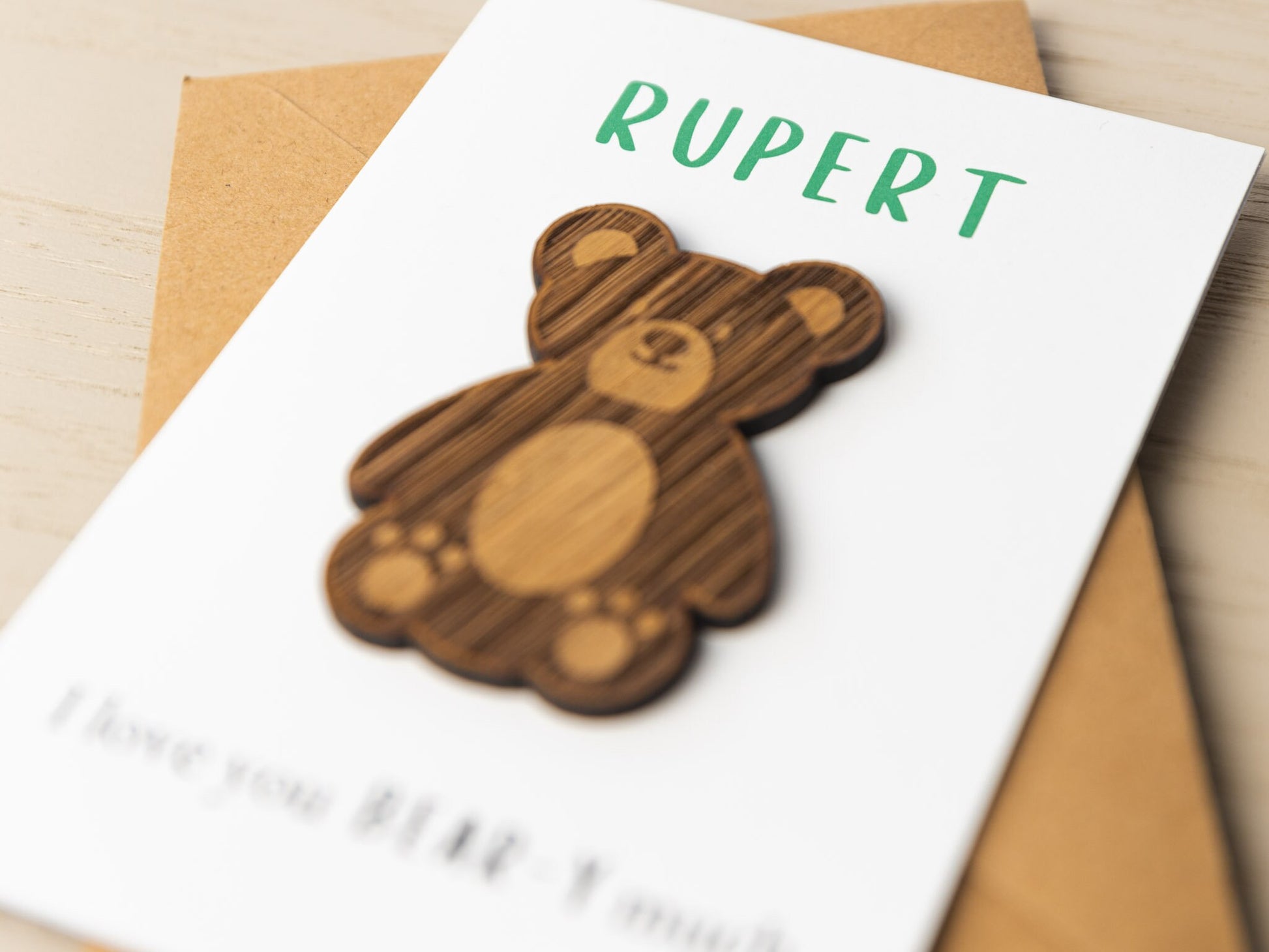 Personalised Bear Birthday Card, Teddy Bear Card for Son Daughter, Cute Bear Greeting Card Grandson Granddaughter