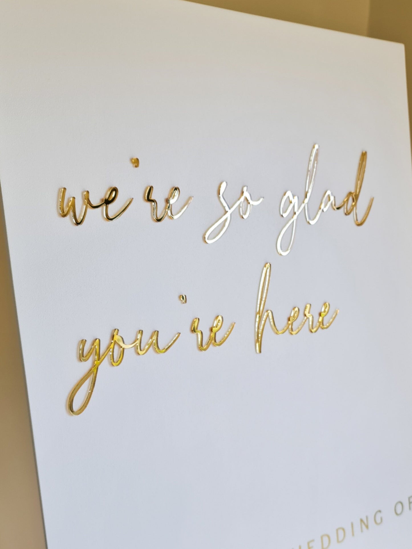 Wedding Welcome Sign Acrylic, Welcome To Our Wedding Sign, Modern Gold Acrylic, Personalised Wedding Decoration, Entrance Sign, A1 A2 XL