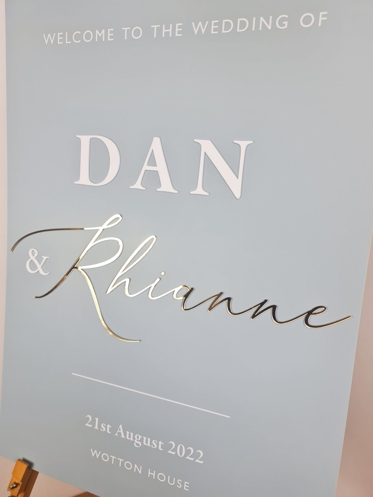 Wedding Welcome Sign Acrylic, Welcome To Our Wedding Sign, Modern Gold Acrylic, Personalised Wedding Decoration, Entrance Sign, A1 A2 XL