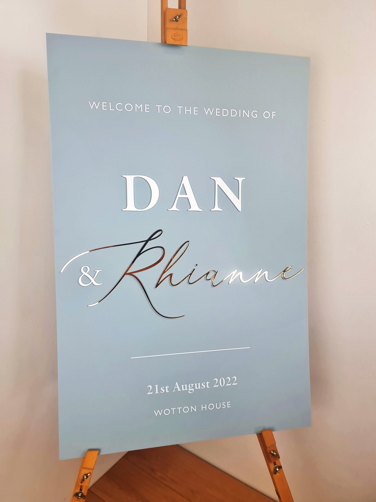 Wedding Welcome Sign Acrylic, Welcome To Our Wedding Sign, Modern Gold Acrylic, Personalised Wedding Decoration, Entrance Sign, A1 A2 XL