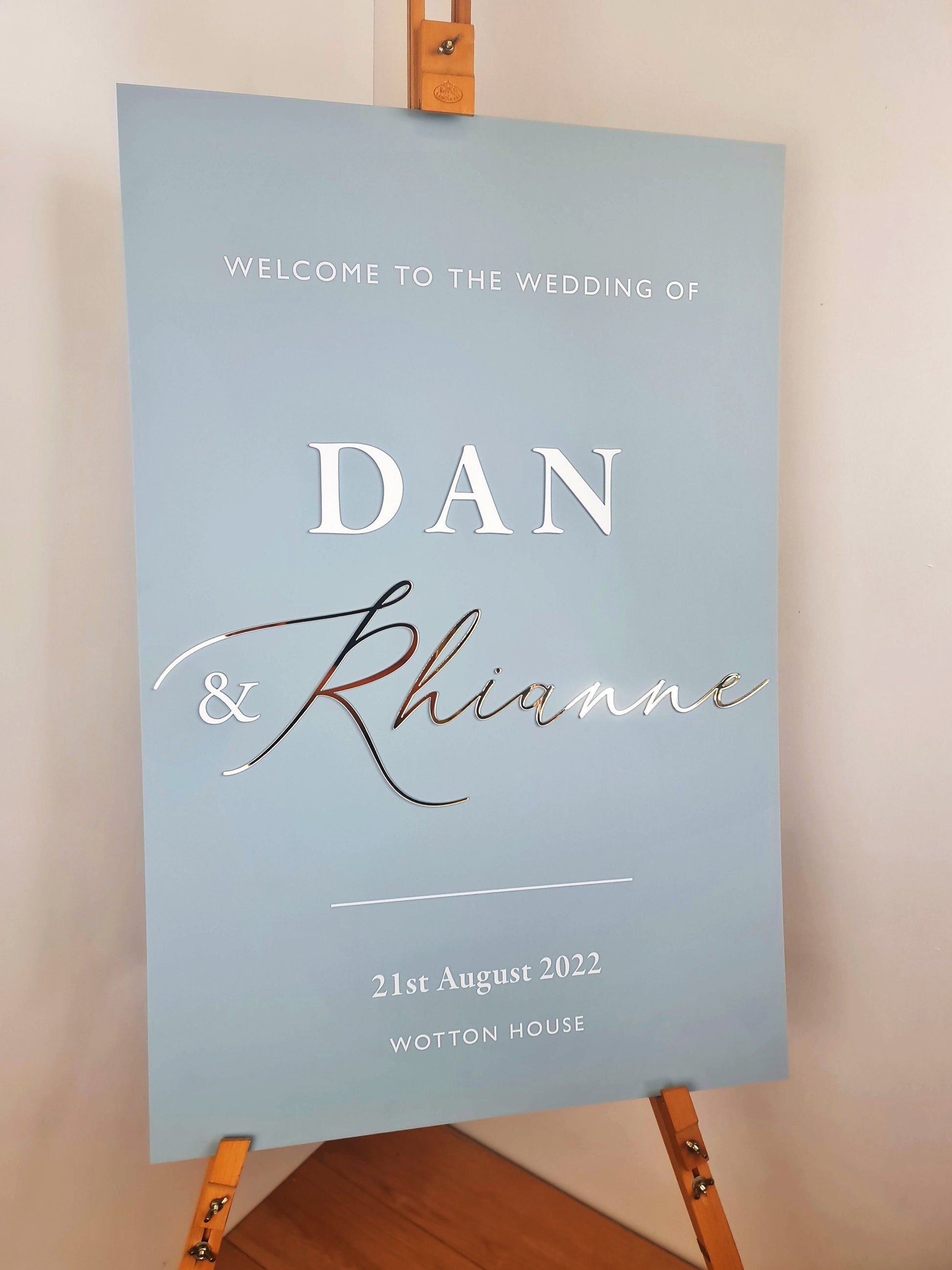 Wedding Welcome Sign Acrylic, Welcome To Our Wedding Sign, Modern Gold Acrylic, Personalised Wedding Decoration, Entrance Sign, A1 A2 XL