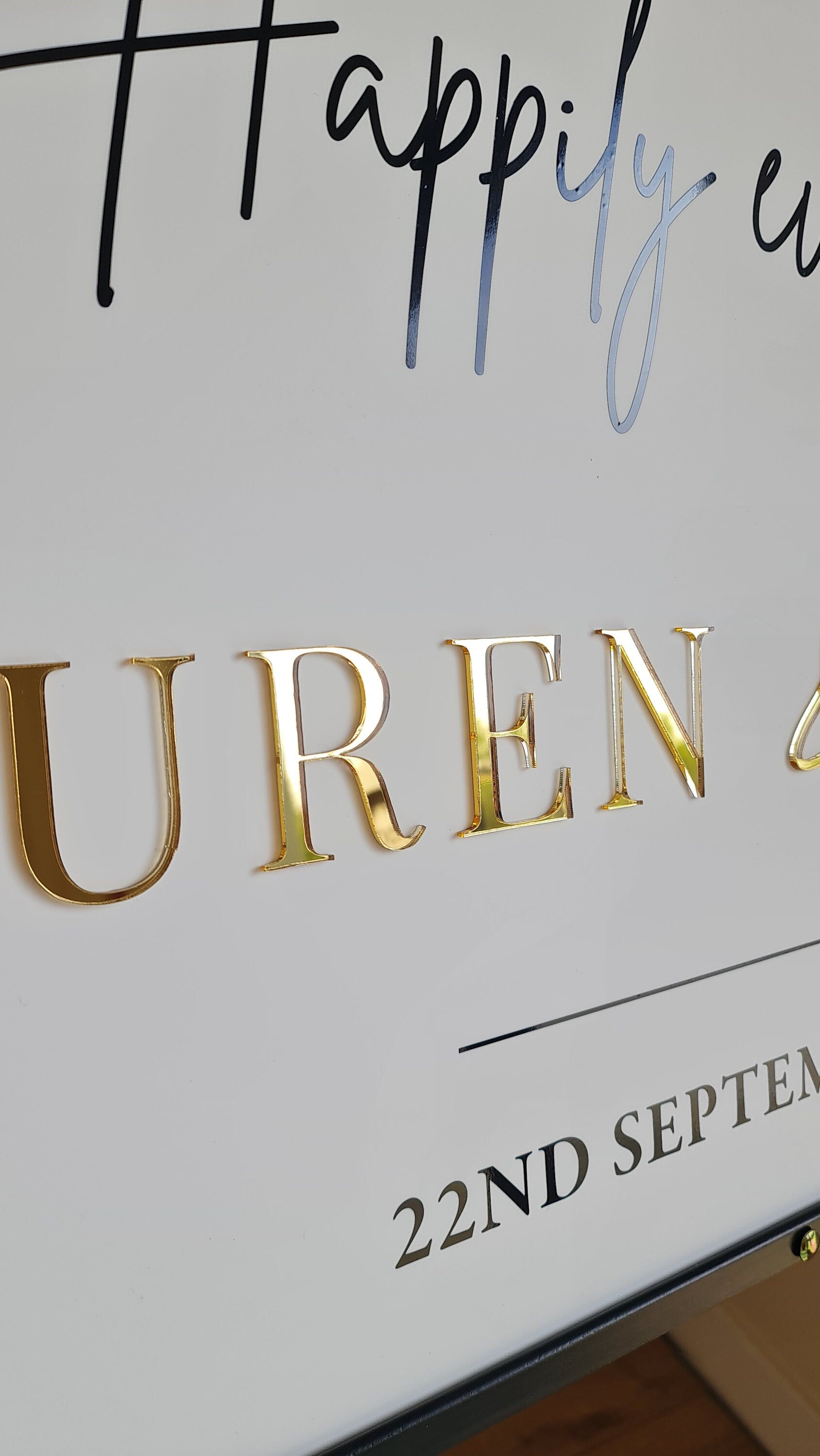 Wedding Welcome Sign Acrylic, Welcome To Our Wedding Sign, Modern Gold Acrylic, Personalised Wedding Decoration, Entrance Sign, A1 A2 XL