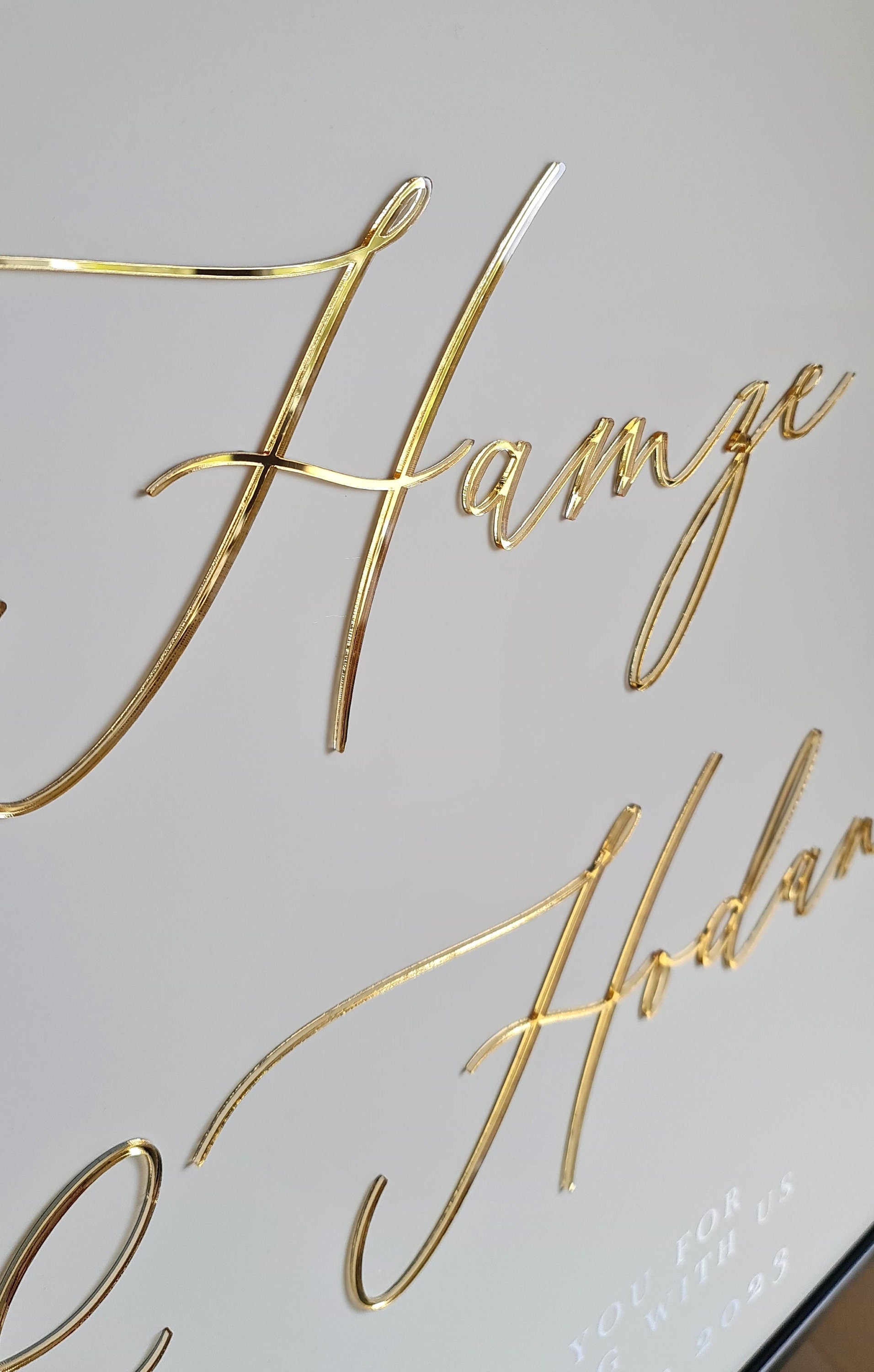 Wedding Welcome Sign Acrylic, Welcome To Our Wedding Sign, Modern Gold Acrylic, Personalised Wedding Decoration, Entrance Sign, A1 A2 XL