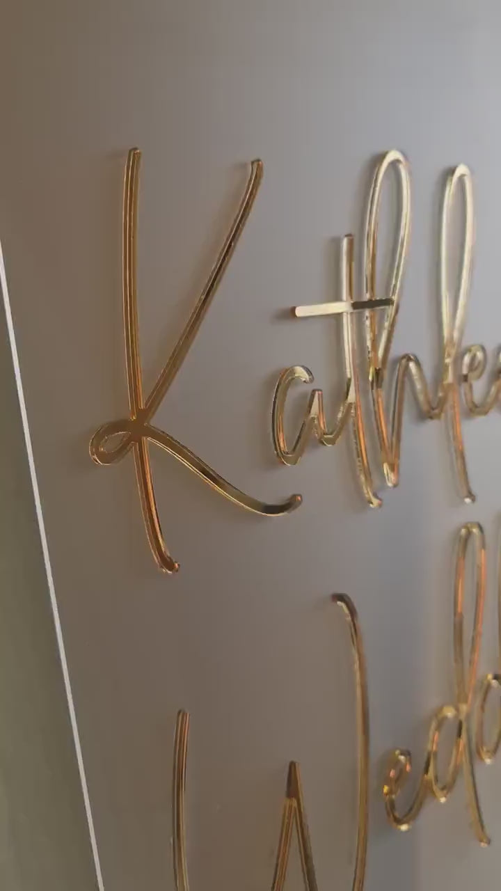 Wedding Welcome Sign Acrylic, Welcome To Our Wedding Sign, Modern Gold Acrylic, Personalised Wedding Decoration, Entrance Sign, A1 A2 XL