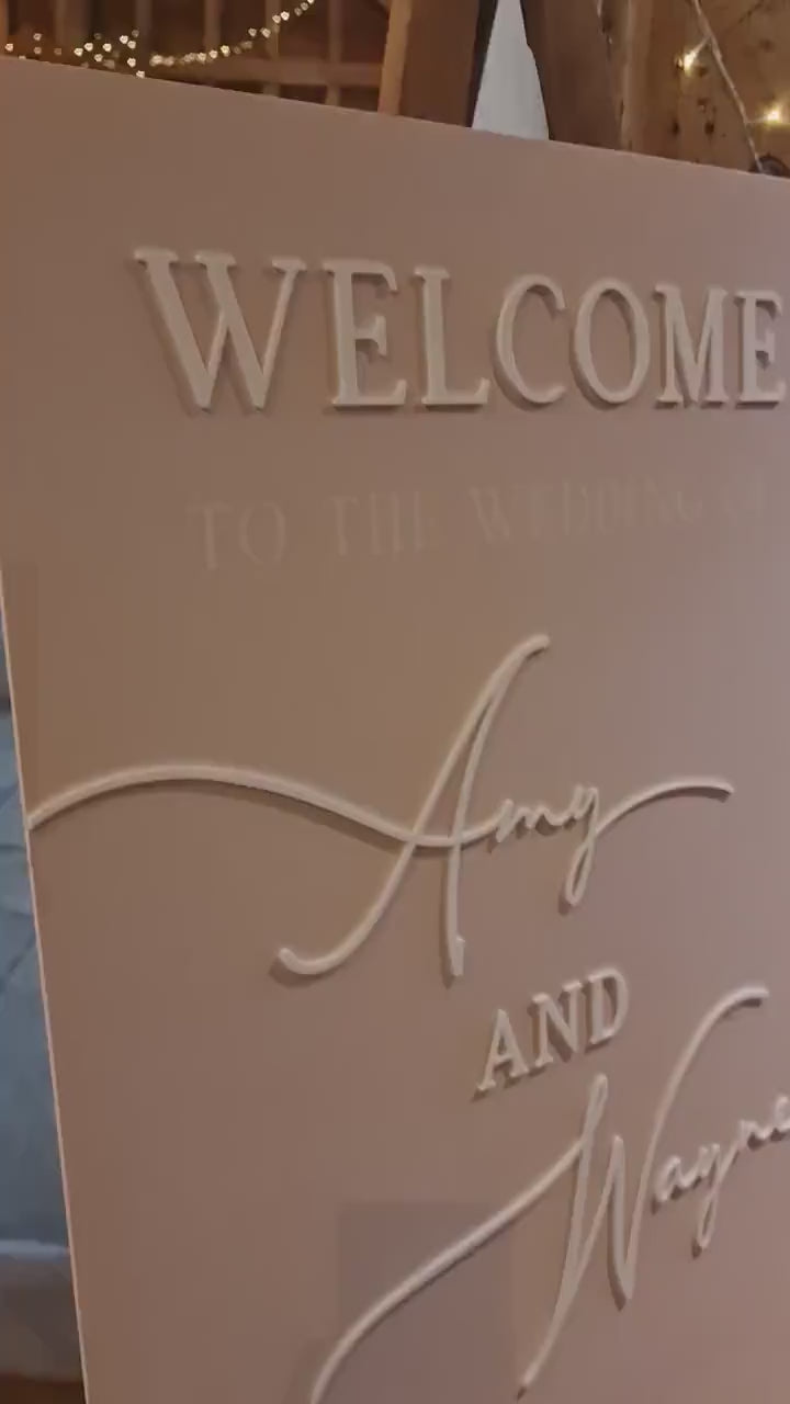 Wedding Welcome Sign Acrylic, Welcome To Our Wedding Sign, Modern Gold Acrylic, Personalised Wedding Decoration, Entrance Sign, A1 A2 XL
