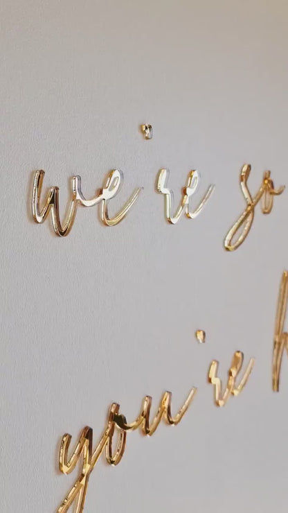 Wedding Welcome Sign Acrylic, Welcome To Our Wedding Sign, Modern Gold Acrylic, Personalised Wedding Decoration, Entrance Sign, A1 A2 XL