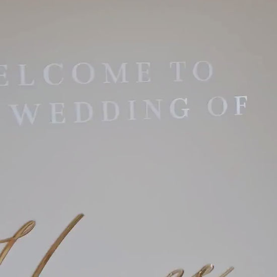 Wedding Welcome Sign Acrylic, Welcome To Our Wedding Sign, Modern Gold Acrylic, Personalised Wedding Decoration, Entrance Sign, A1 A2 XL