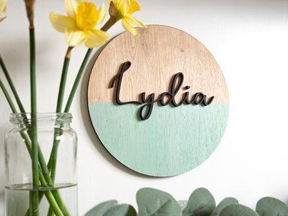 Personalised Two Tone Wall Name Sign