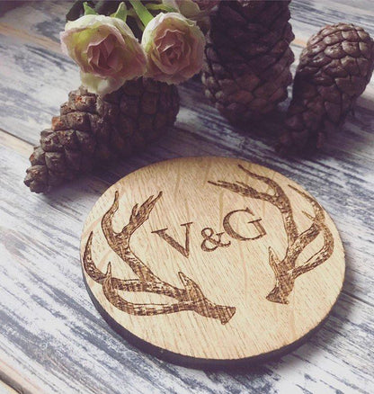 Personalised Stag Initial Coaster-Maison Creations