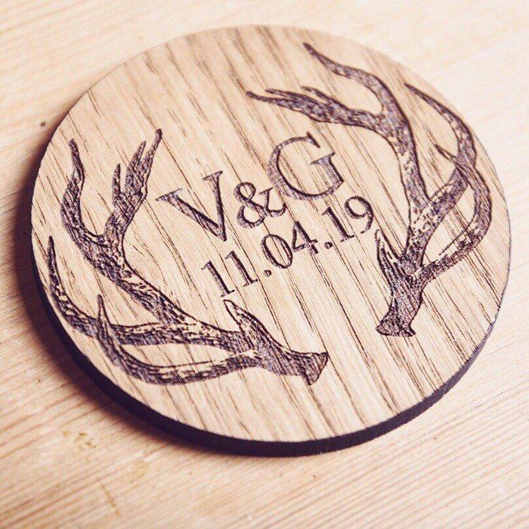 Personalised Stag Initial Coaster-Maison Creations