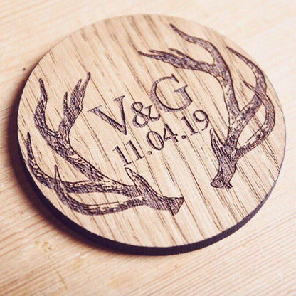 Personalised Stag Initial Coaster-Maison Creations