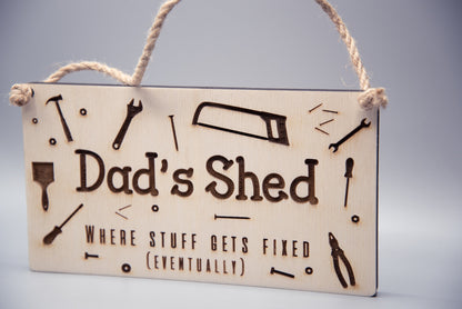 Wooden Dad Signs - Dad&#39;s Shed, Dad&#39;s BBQ, Fathers Day gift, Fathers Day gift idea, Man Cave sign