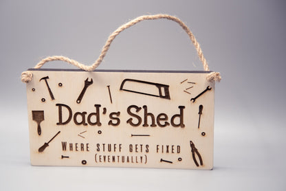 Wooden Dad Signs - Dad&#39;s Shed, Dad&#39;s BBQ, Fathers Day gift, Fathers Day gift idea, Man Cave sign