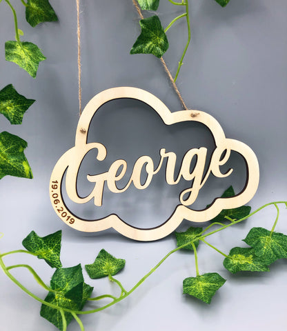 Personalised Hanging Name Sign | Nursery Gift | Nursery Decor | Newborn Baby Gift | Babies 1st Birthday | Baby Boy Gift | Baby Girl Gift |