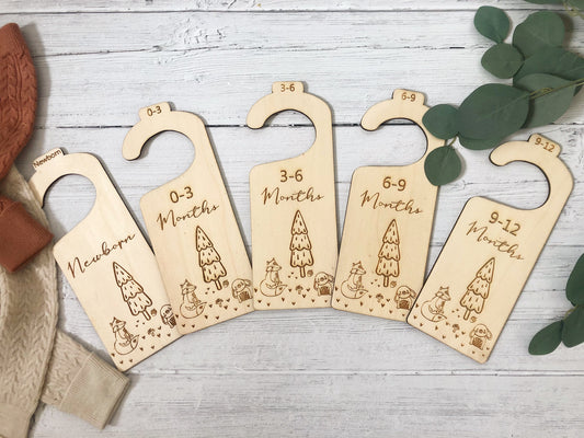 Baby Wardrobe Age Dividers | Newborn Baby Gift | Baby Closet Hanger Dividers | Woodland Themed Nursery | Forest Animals Nursery | Woodland