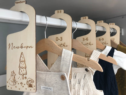 Baby Wardrobe Age Dividers | Newborn Baby Gift | Baby Closet Hanger Dividers | Woodland Themed Nursery | Forest Animals Nursery | Woodland