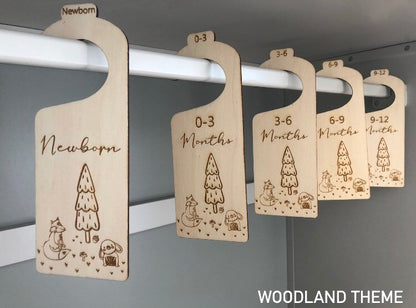 Baby Wardrobe Age Dividers | Newborn Baby Gift | Baby Closet Hanger Dividers | Woodland Themed Nursery | Forest Animals Nursery | Woodland