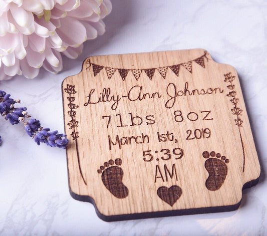 Personalised New Born Baby Fridge Magnet | Unique & Thoughtful New Born Baby Gift Ideas | New Born Baby Details | Personalised Keepsake