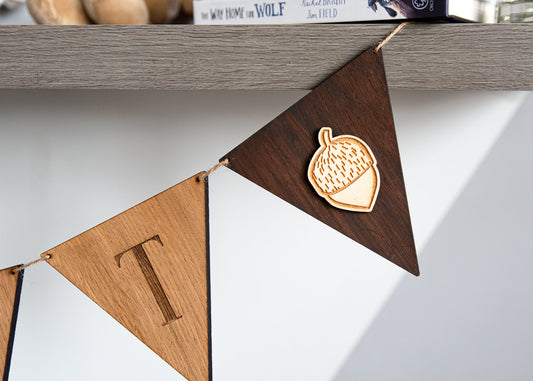 Woodland Themed Flags | One Mushroom | One Acorn