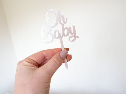 Oh Baby Cupcake Topper | Mini Cake Topper | Gender Reveal idea | Party Decorations | Baby Shower Cupcake Topper | Baby Shower Accessories