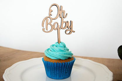 Oh Baby Cupcake Topper | Mini Cake Topper | Gender Reveal idea | Party Decorations | Baby Shower Cupcake Topper | Baby Shower Accessories