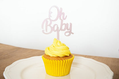 Oh Baby Cupcake Topper | Mini Cake Topper | Gender Reveal idea | Party Decorations | Baby Shower Cupcake Topper | Baby Shower Accessories