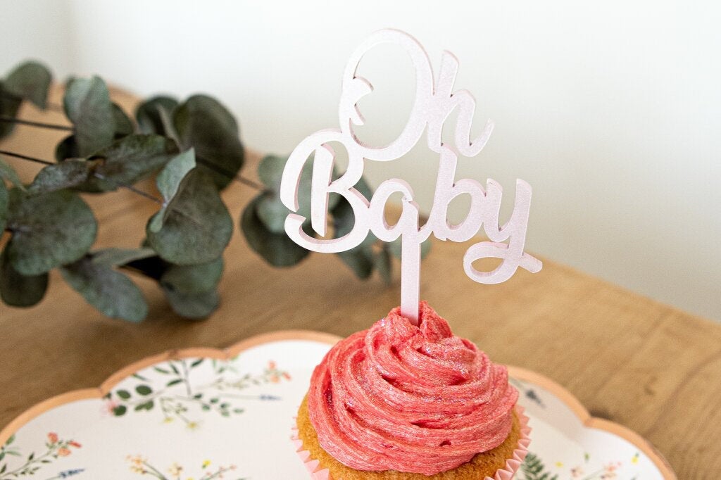 Oh Baby Cupcake Topper | Mini Cake Topper | Gender Reveal idea | Party Decorations | Baby Shower Cupcake Topper | Baby Shower Accessories