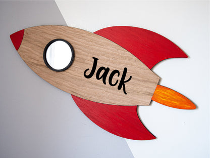 Personalised Rocket Wall Decor | Space Themed Decoration | Rocket Name Sign | Name Plaque | Kids Playroom Decor | Space Gift For Boys & Girl