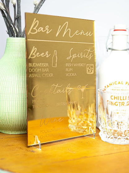 Personalised Wedding Bar Menu | Wedding Bar Sign | Wedding Drinks Menu | Cocktail Menu | Bar Signage | Wine Menu | Beer Sign | Wedding Decor