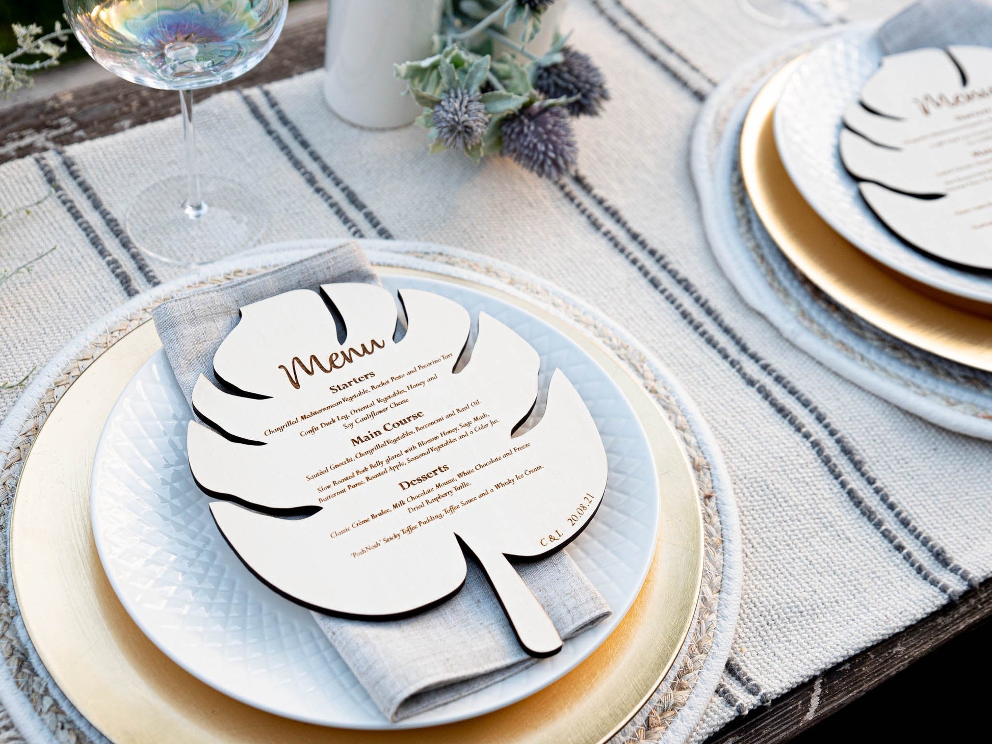 Personalised Monstera Leaf Menu | Boho | Botanical | Leaf Menu Card | Wedding Menu| Personalised Dining | Neutral | Wedding Breakfast