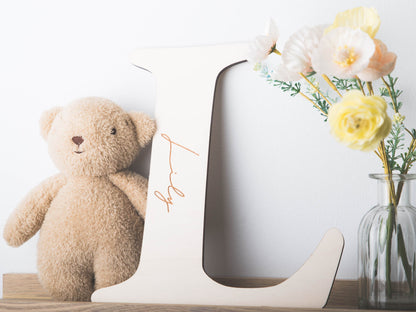 Personalised Initial Name Sign | Engraved Letter | Alphabet | Playroom | Shelf Decor | Wall Decoration | Newborn Baby Gift | Educational