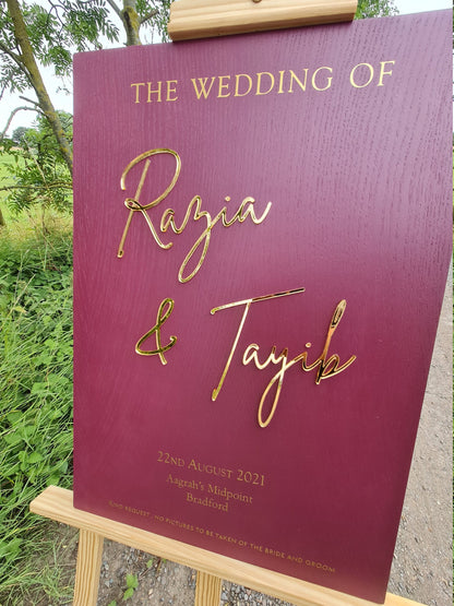 Muslim Wedding, Nikkah Sign, Islamic Welcome Sign, Acrylic Sign, Wood Welcome Sign, Wedding Entry Sign