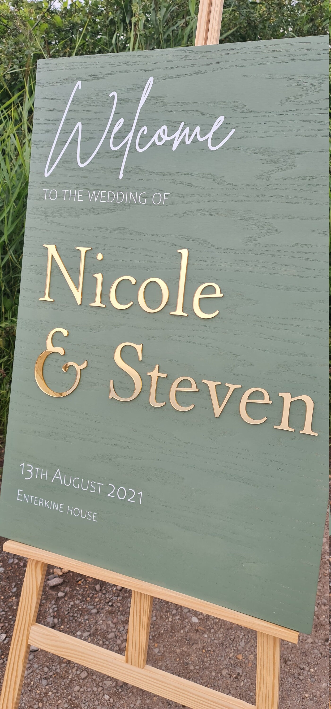 Wedding Welcome Sign Acrylic, Welcome To Our Wedding Sign, Modern Gold Acrylic, Personalised Wedding Decoration, Entrance Sign, A1 A2 XL