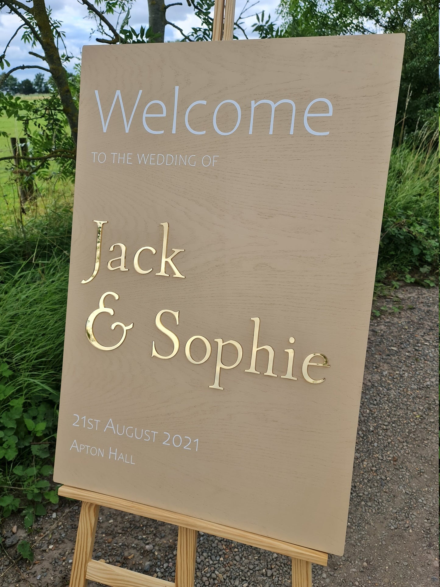 Wedding Welcome Sign Acrylic, Welcome To Our Wedding Sign, Modern Gold Acrylic, Personalised Wedding Decoration, Entrance Sign, A1 A2 XL